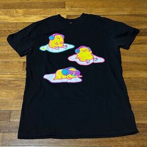 Gudetama the Lazy Egg 80s Themed Tee, Medium